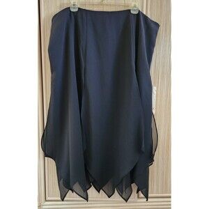 JBS Women's 20W Skirt Black Lined Side Zip Handkerchief Hem Flowy Dressy NWT